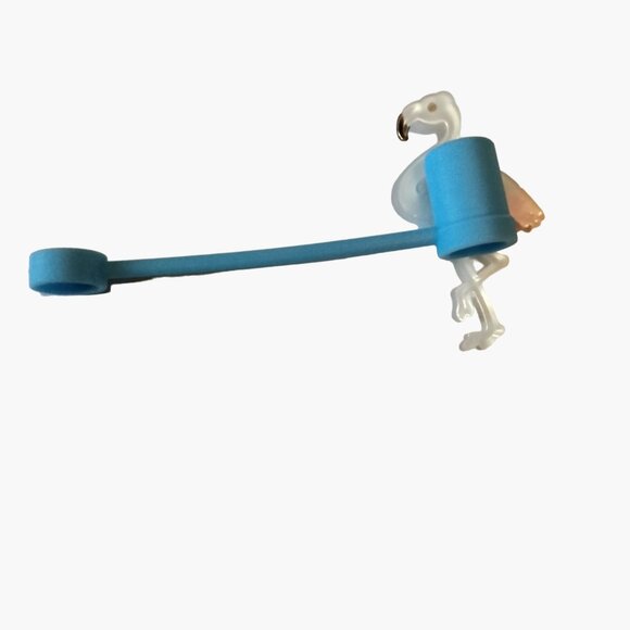 Straw Caps Flamingo Silicone Charms Lot 3 - Picture 9 of 11